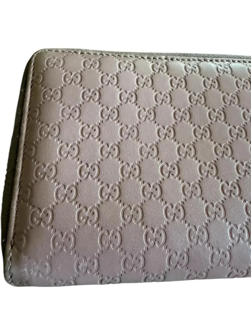 Gucci Pink Microguccissima Bow Wallet Embossed Leather Zip-Around - Picture 6 of 13